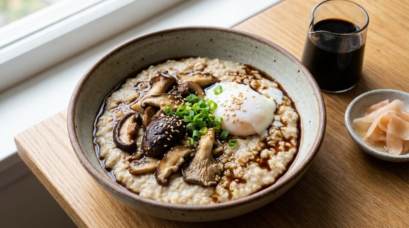 Savory Oatmeal with Mushrooms & Soy Sauce: Umami Delight