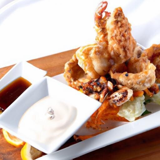 Golden Crispy Seafood Platter Paired with Zesty spicy Aioli