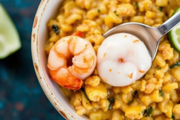 طبق موجونغ بورتموريكو مع روبيان طري وعصيري، يقدم بنكهة غنية وملفتة.