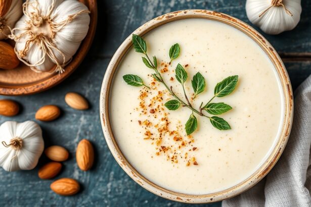 شوربة اللوز والثوم الإسبانية الأصيلة “Ajo Blanco” الكريمية، لذيذة ومغذية