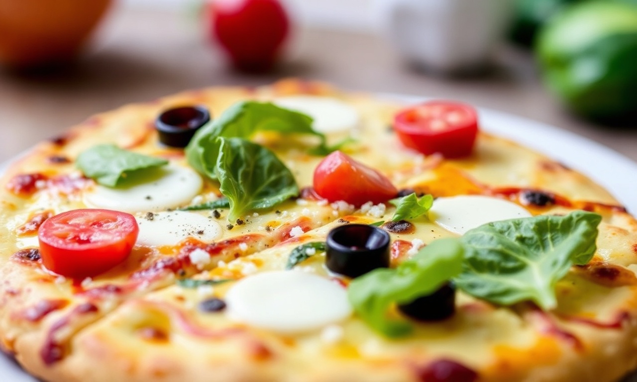 قاعدة بيتزا خالية من الغلوتين من الحمص «سُوكّا» شهية ومقرمشة، مع عنوان المقال «Delicious Gluten-Free Chickpea Pizza Crust (Socca)».