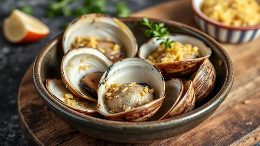 Golden Parmesan baked clams with a warm, crisp topping