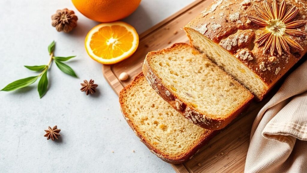 Zesty Sweet Rye Bread with Orange & Anise Aromatics showing crust and tender crumb