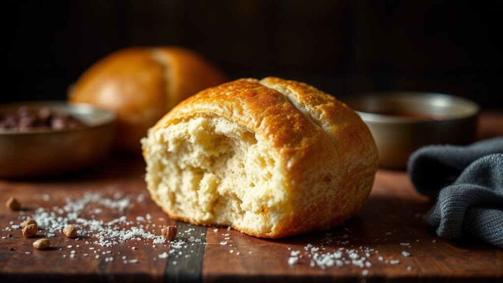 Golden vegan dinner rolls with a pillowy crumb.