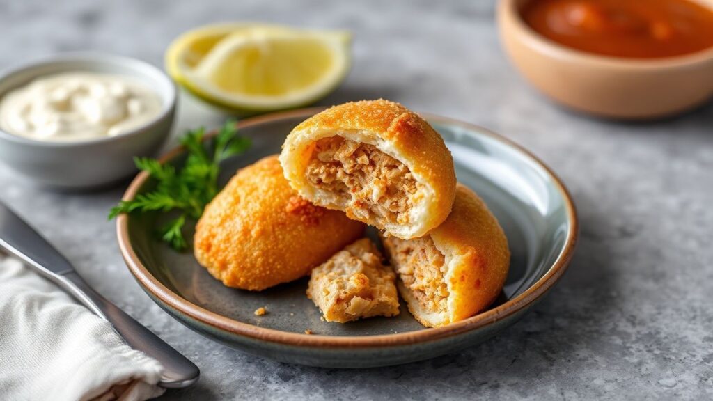 Coxinha: crispy, creamy Brazilian chicken croquettes shaped like teardrops, ready to serve.