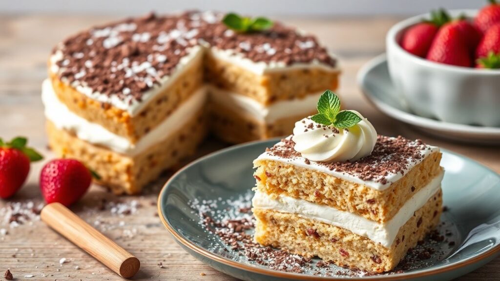Decadent cannoli cream layer cake with Italian flavors