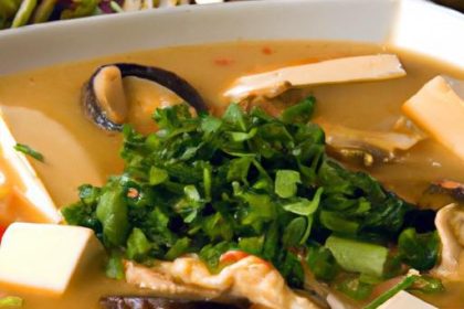 Hearty Seafood and Tofu Soup: A Rich, Thickened Delight