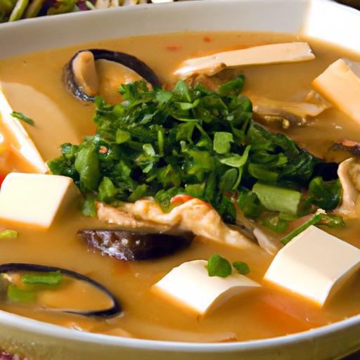 Hearty Seafood and Tofu Soup: A Rich, Thickened Delight
