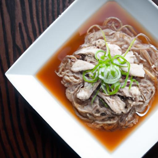 Refreshing Chilled Buckwheat Noodles in Flavorful Broth
