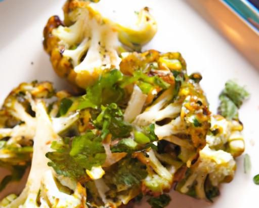 Roasted Cauliflower Steaks with Zesty Chimichurri Flair