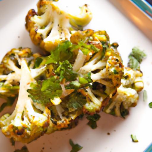 Roasted Cauliflower Steaks with Zesty Chimichurri Flair