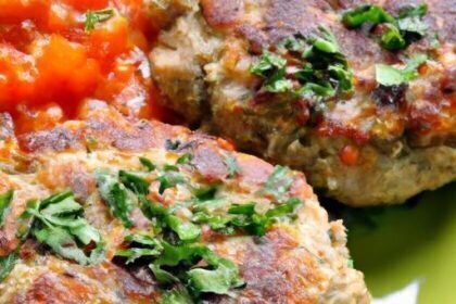 Sizzling Savory Beef Patties Paired with Zesty Tangy Sauce