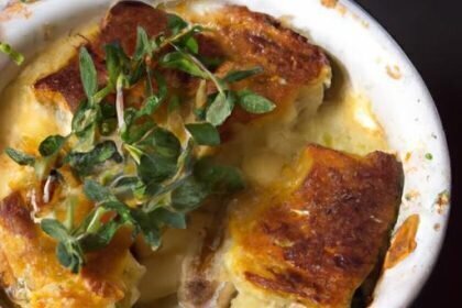 Hearty Savory Bread Pudding with Cheese and Fresh Herbs