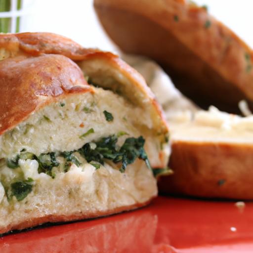 Irresistible Savory ⁣bread Filled with Spinach and Cheese Delight