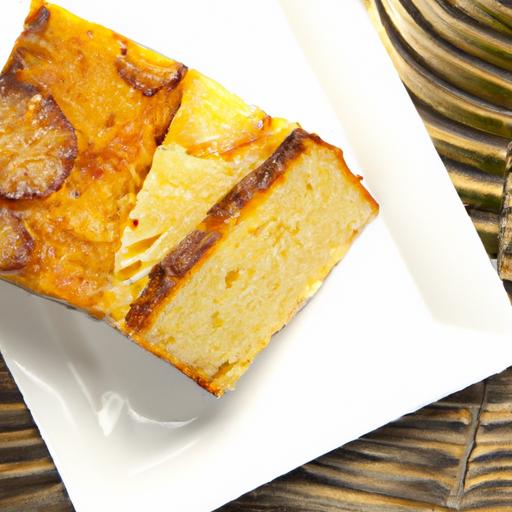 Golden Toasted Cassava Cake Drizzled with Coconut glaze