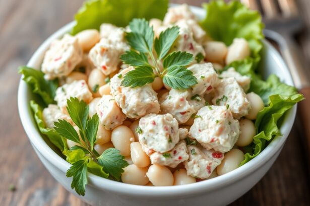 White bean tuna salad with herbs, no mayo, delicious and healthy.
