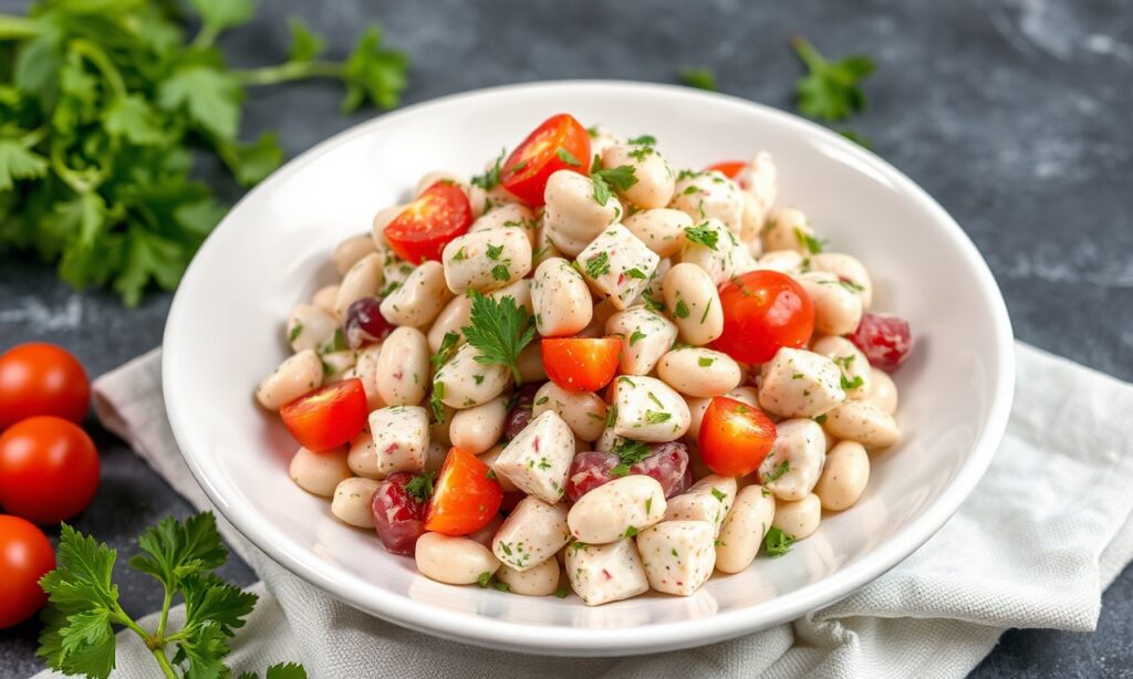 White bean tuna salad with herbs, no mayo, delicious and simple.