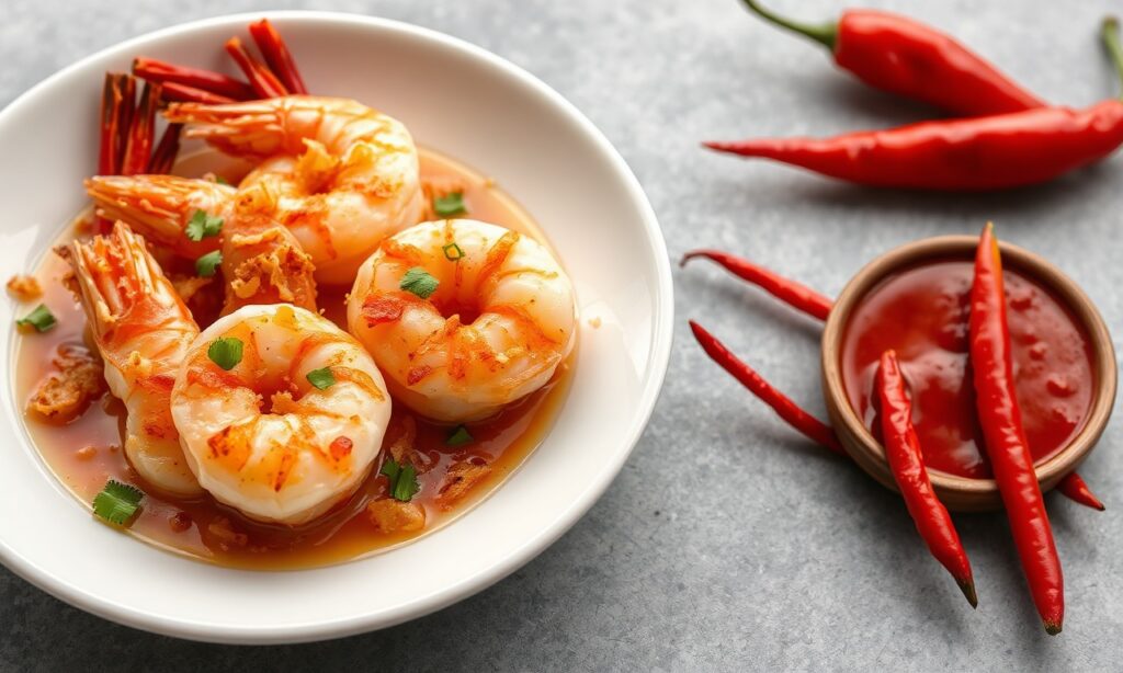 Delicious fiery garlic shrimp sautéed with chili flakes. Quick, vibrant meal.