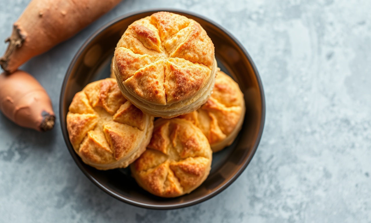 Flaky Southern sweet potato biscuits, a buttery delight recipe.