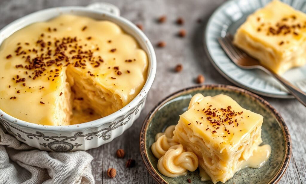 Decadent sweet noodle kugel: creamy custard delight for any occasion.