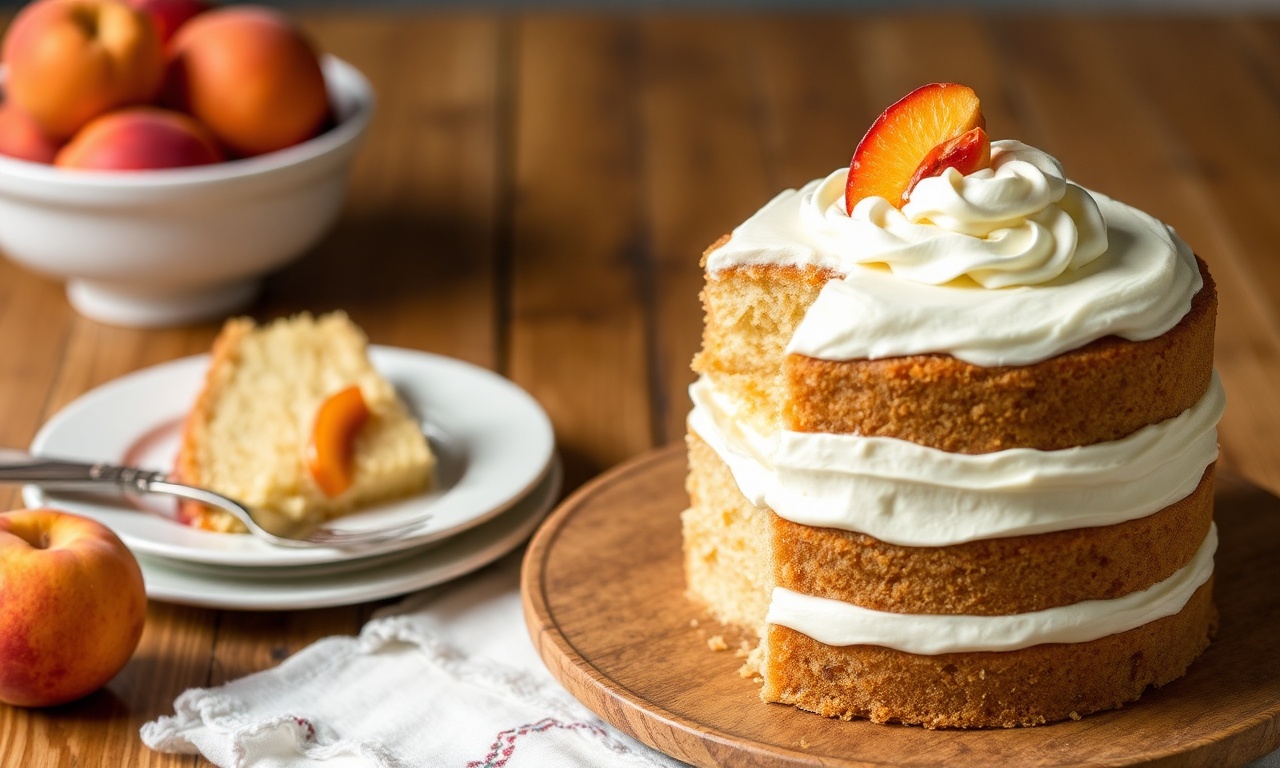 Southern Peach Cobbler Layer Cake: A sweet southern delight.