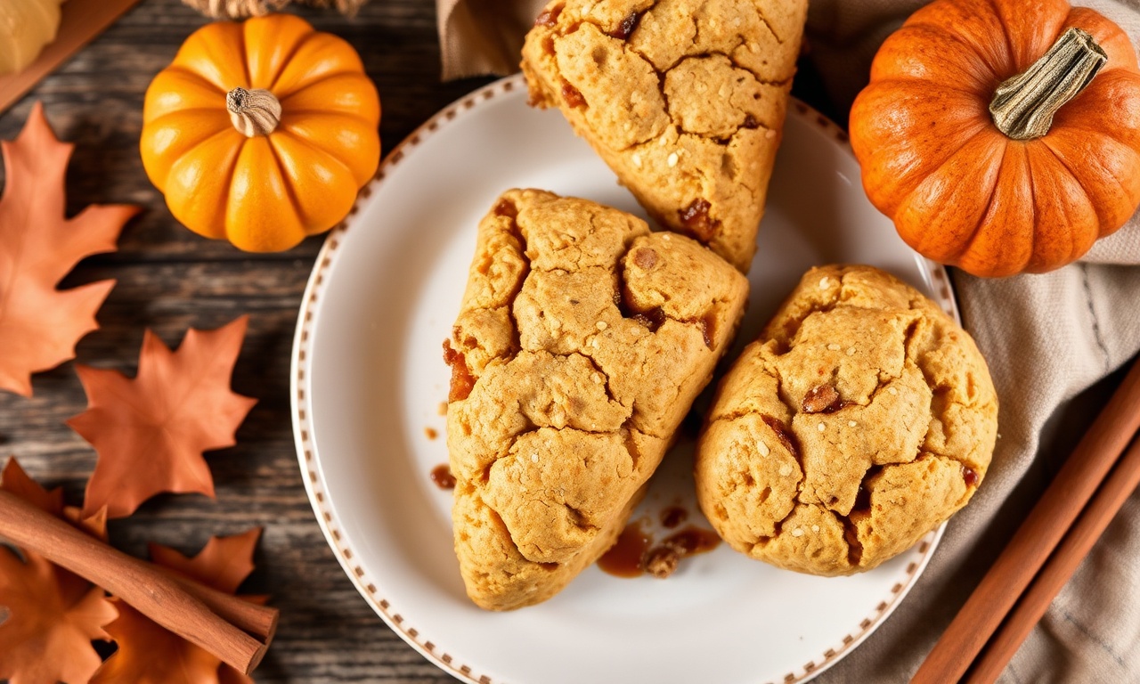 Irresistible vegan pumpkin spice scones, perfectly baked.