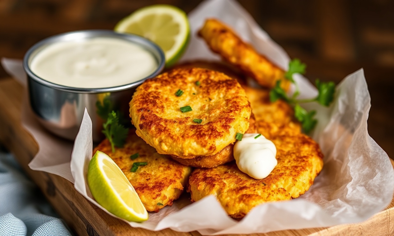 Crispy zucchini corn fritters with zesty cilantro-lime aioli.