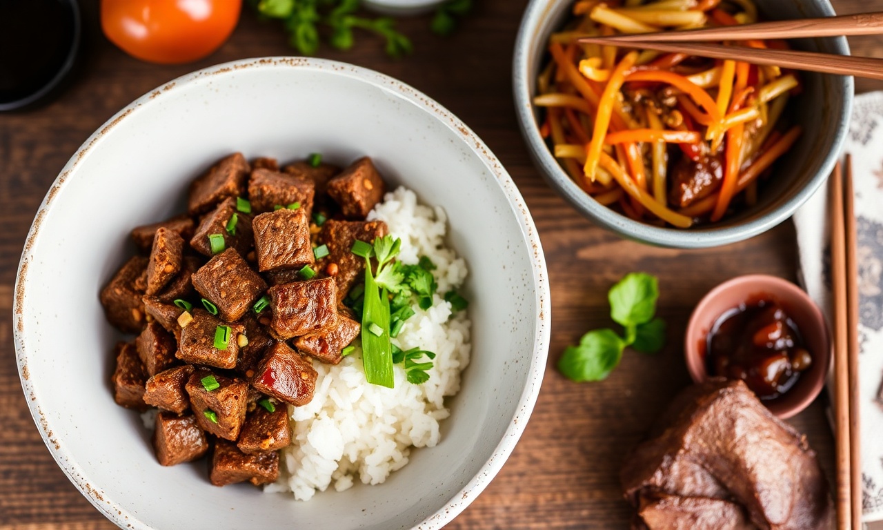 Savor Korean ground beef rice bowl: easy, flavorful meal.