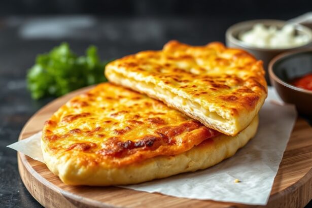 Golden crispy cheese flatbread, a savory delight.