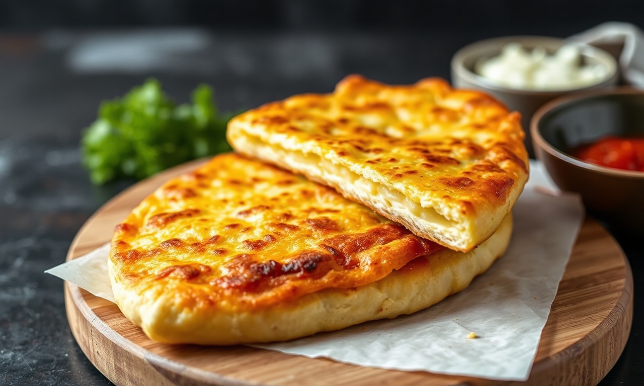 Golden crispy cheese flatbread, a savory delight.