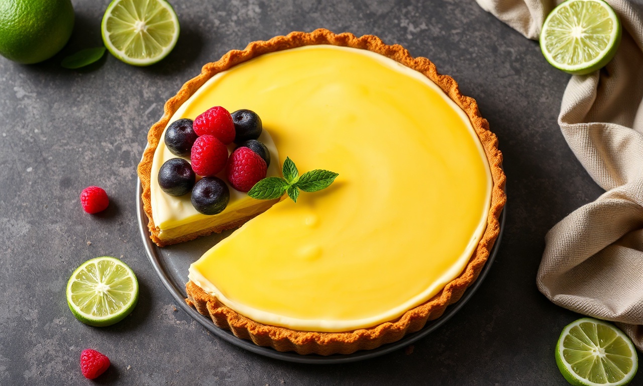 Magic condensed milk lime pie, a zesty delight.