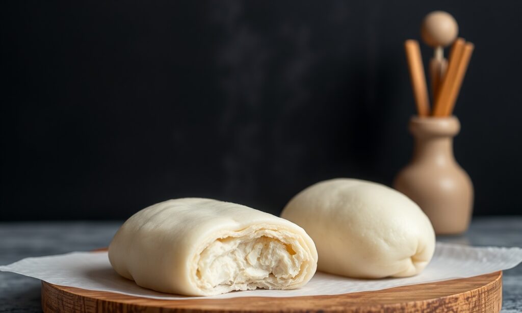 Authentic cloud-soft mantou: fluffy steamed bread rolls, a taste of warmth.