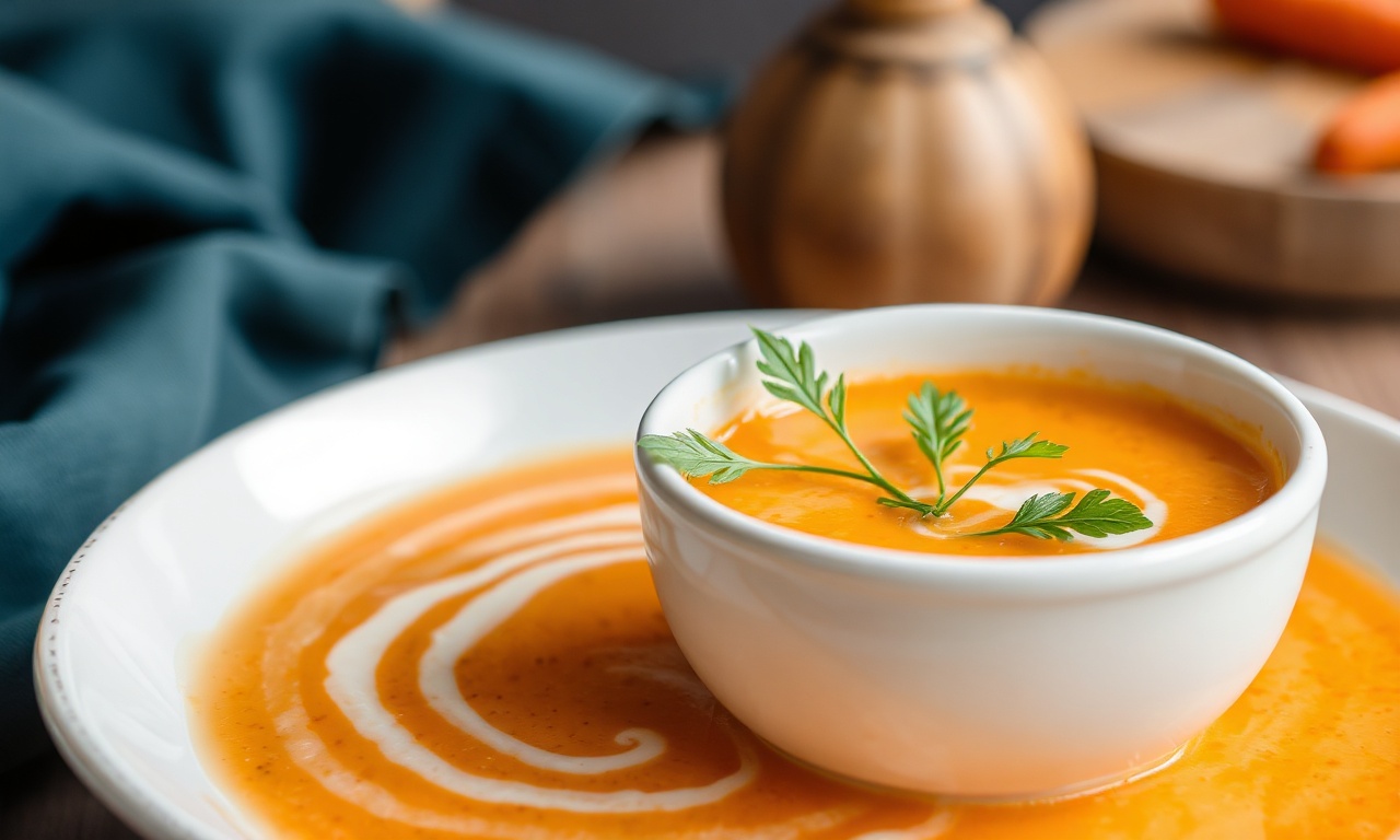 Fiery Thai coconut-carrot soup: vibrant, spicy, and flavorful fusion.