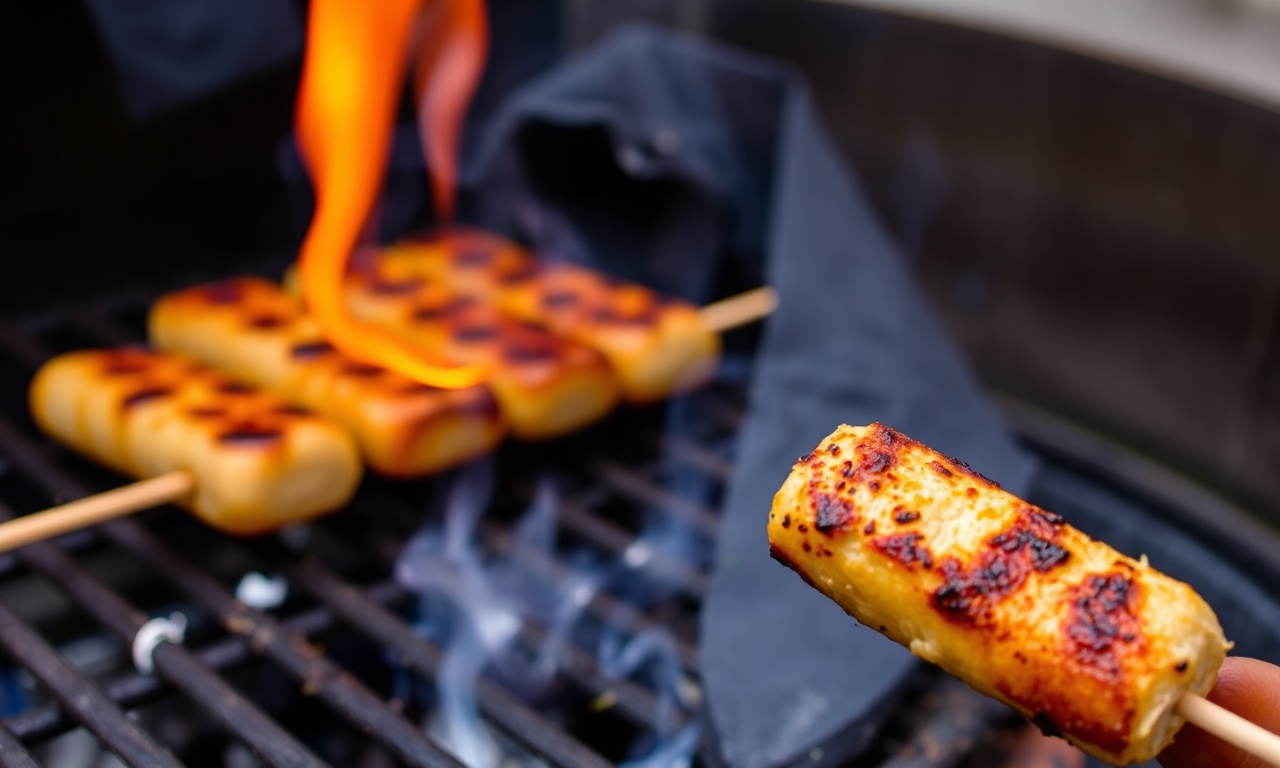 Mastering savory grilled bread sticks on skewers.