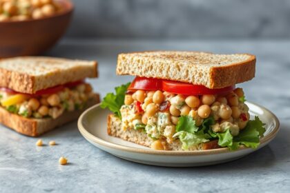 Delicious chickpea salad sandwich recipe.