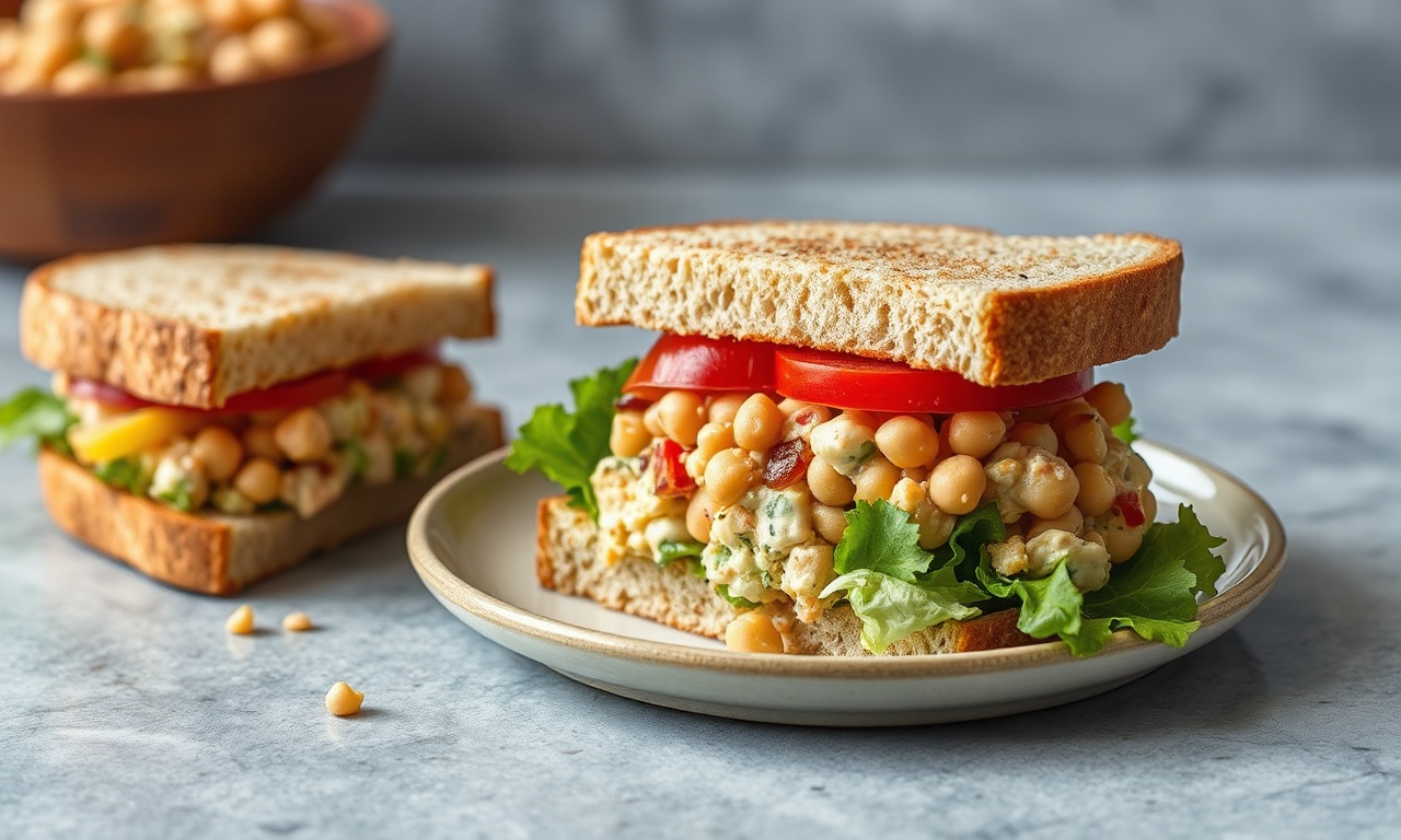 Delicious chickpea salad sandwich recipe.