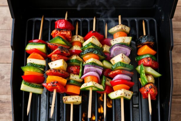 Lazy grilled veggie skewers recipe, quick and easy.