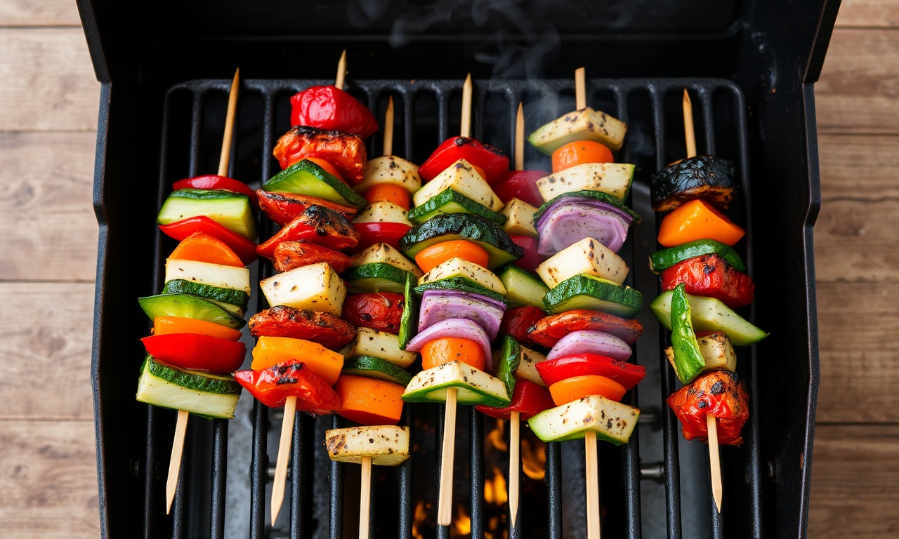Lazy grilled veggie skewers recipe, quick and easy.