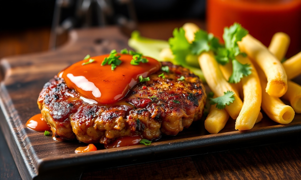 Delicious beef patties with zesty tangy sauce.