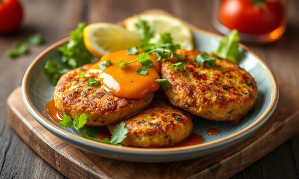 Delicious beef patties with zesty tangy sauce recipe.