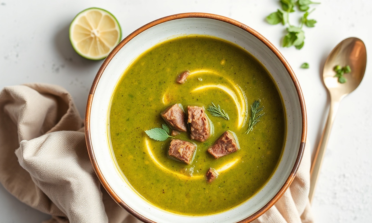 Hearty green banana beef soup, a nutritious fusion delight.