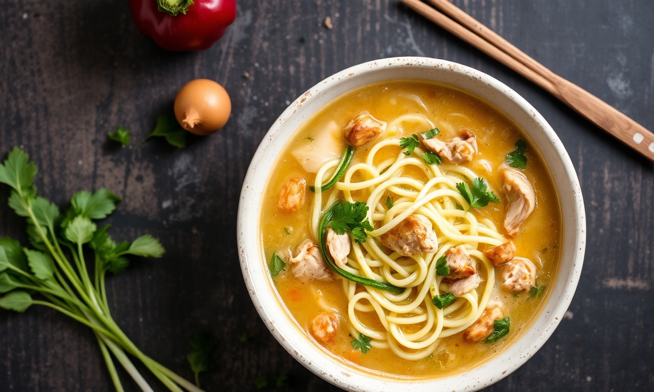 Irresistible chicken zucchini noodle soup, healthy and delicious.