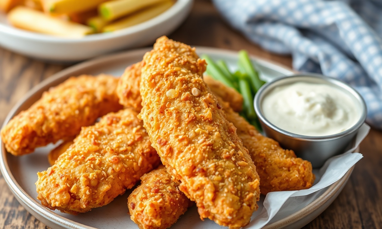 Perfect crispy air fryer chicken tenders recipe.
