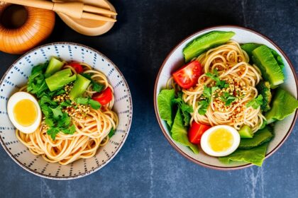 Irresistible chilled ramen salad with zesty sesame vinaigrette.