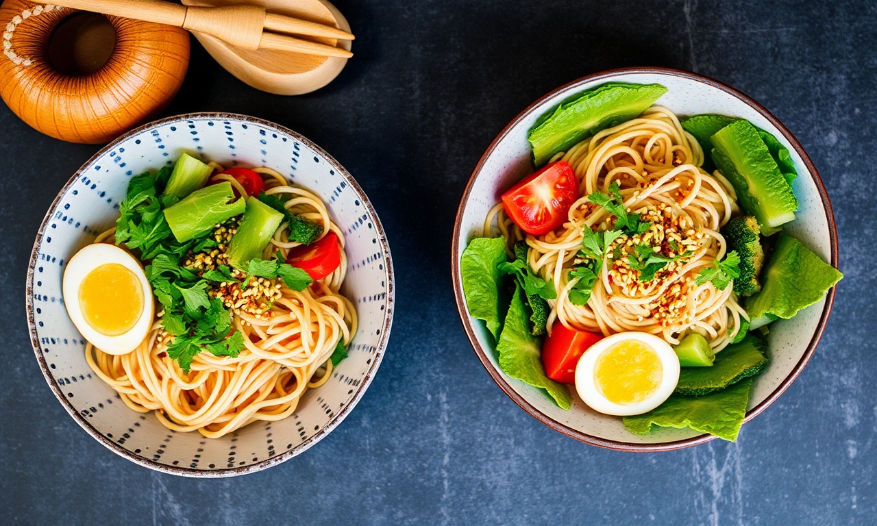 Irresistible chilled ramen salad with zesty sesame vinaigrette.