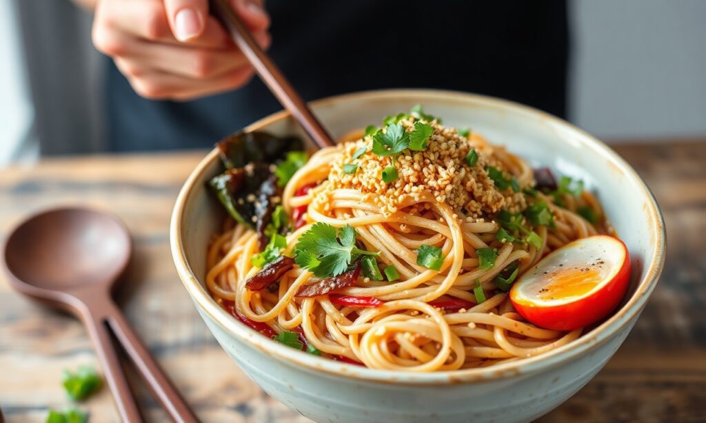 Irresistible chilled ramen salad with zesty sesame vinaigrette.