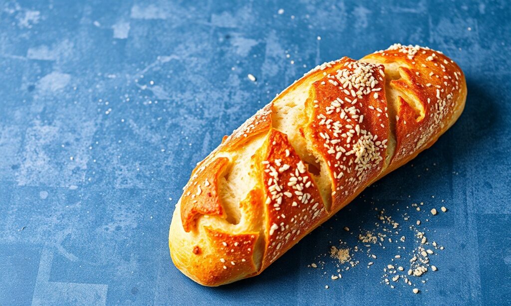 Crispy gluten-free French baguette, a delicious gluten-free delight.