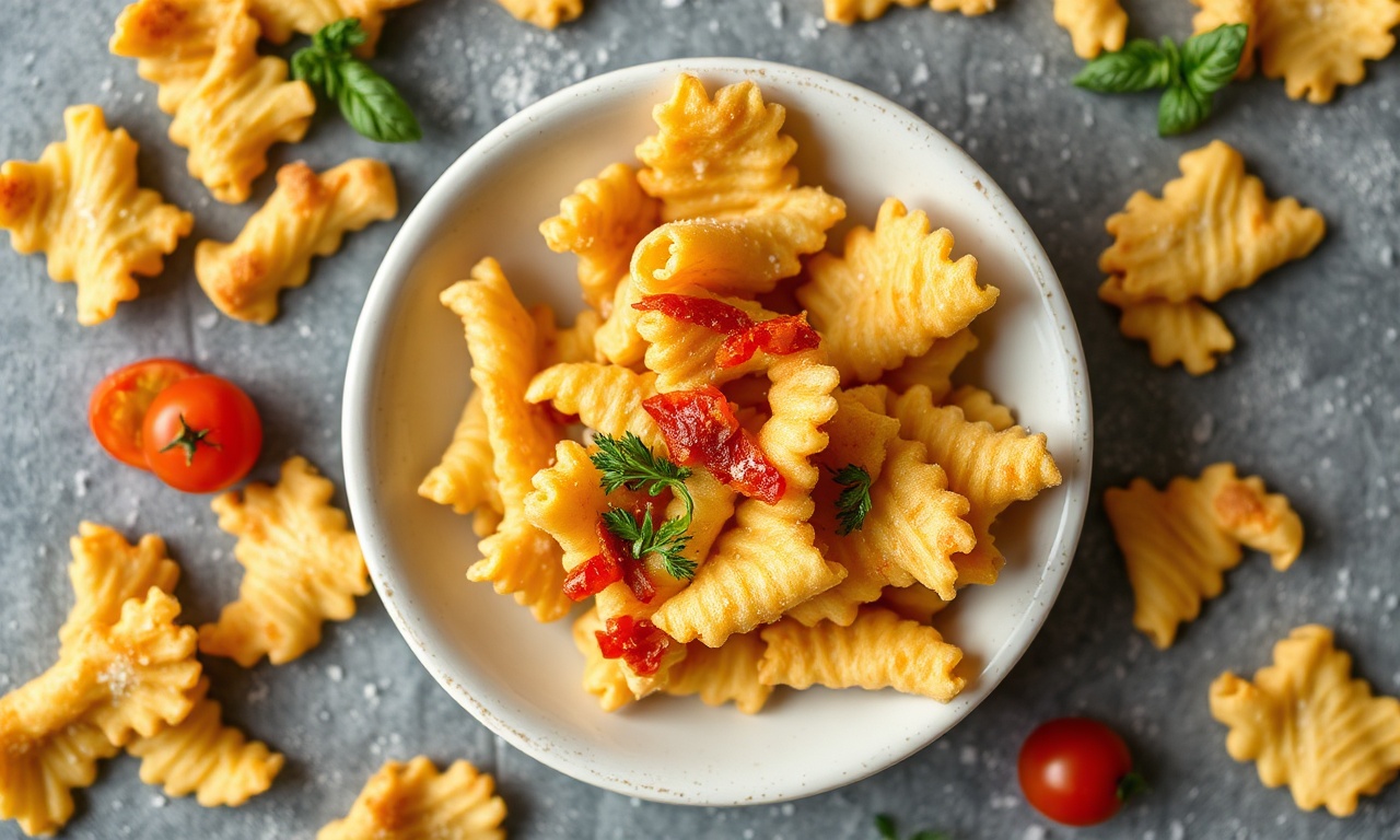 Crunchy air fryer pasta chips: a healthy, delicious snack hack.