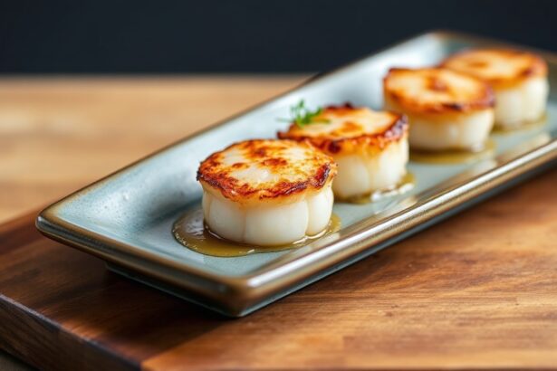 Perfect seared scallops in rich brown butter, a delicious seafood recipe.