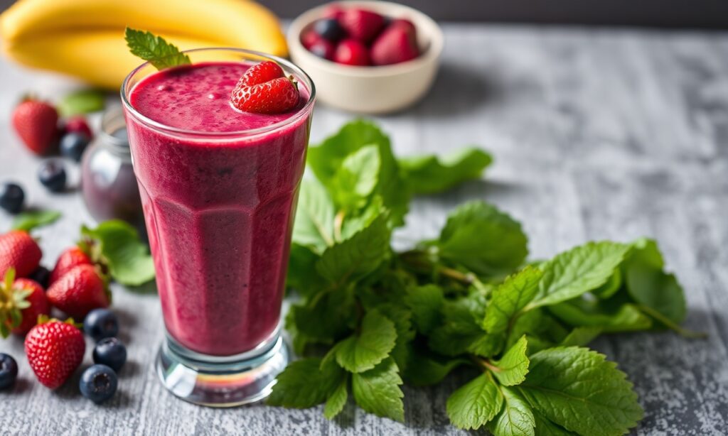 Berry beet smoothie antioxidant power for optimal health.